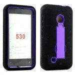 Wholesale Nokia Lumia 530 Armor Hybrid Built In Screen and Stand (Purple)